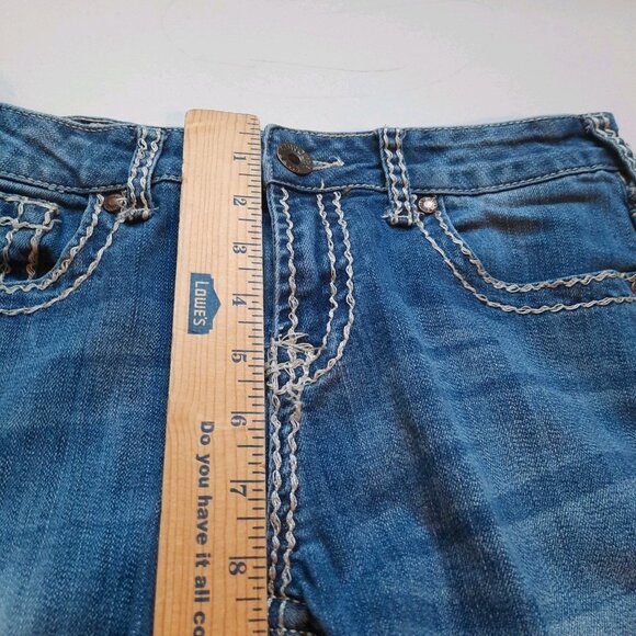 Cowgirl Tuff Jeans Womens 28x33 Bootcut DFMI Cream Western Rodeo Stretch Slits - Picture 10 of 13